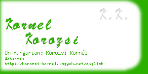 kornel korozsi business card