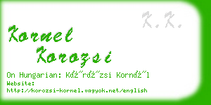 kornel korozsi business card